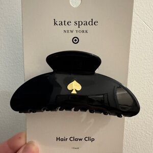 kate spade Black Hair Claw Clip with Gold Spade Accent